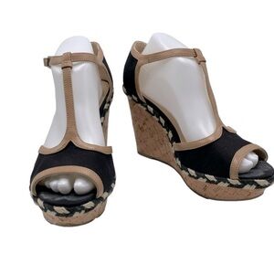 ⭐️hp⭐️ Tommy Hilfiger Black Veanna Wedge Sandal size 9M